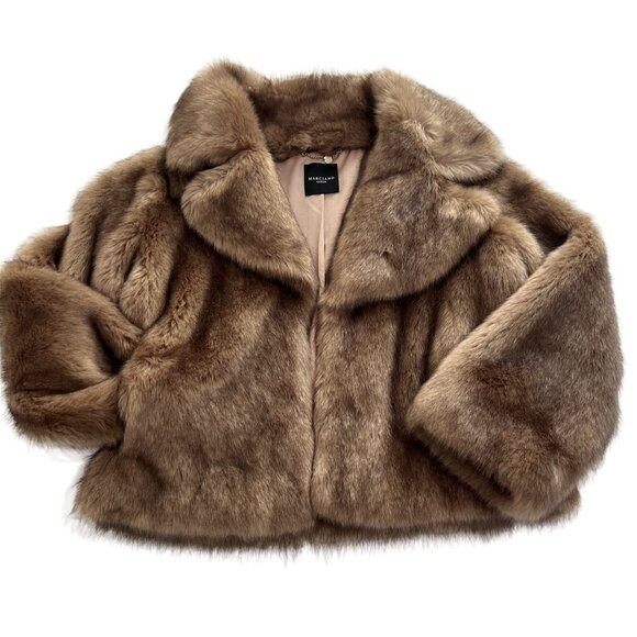 Marciano Guess Gwenda Faux Fur Jacket in Brown - Picture 1 of 4